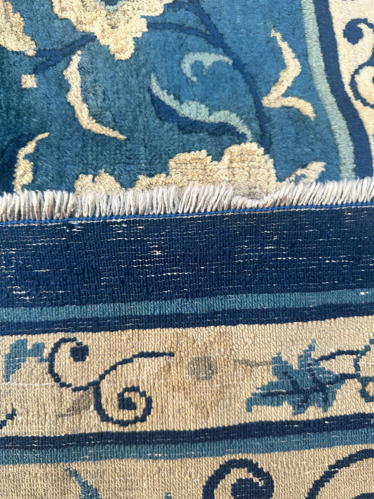 11'x12' Antique Peking Rug | Blue Chinese Rug