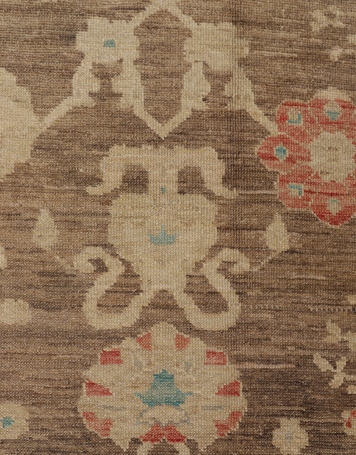 11'x12' Hand-Knotted Turkish Oushak Rug | Organic Wool, Floral Design
