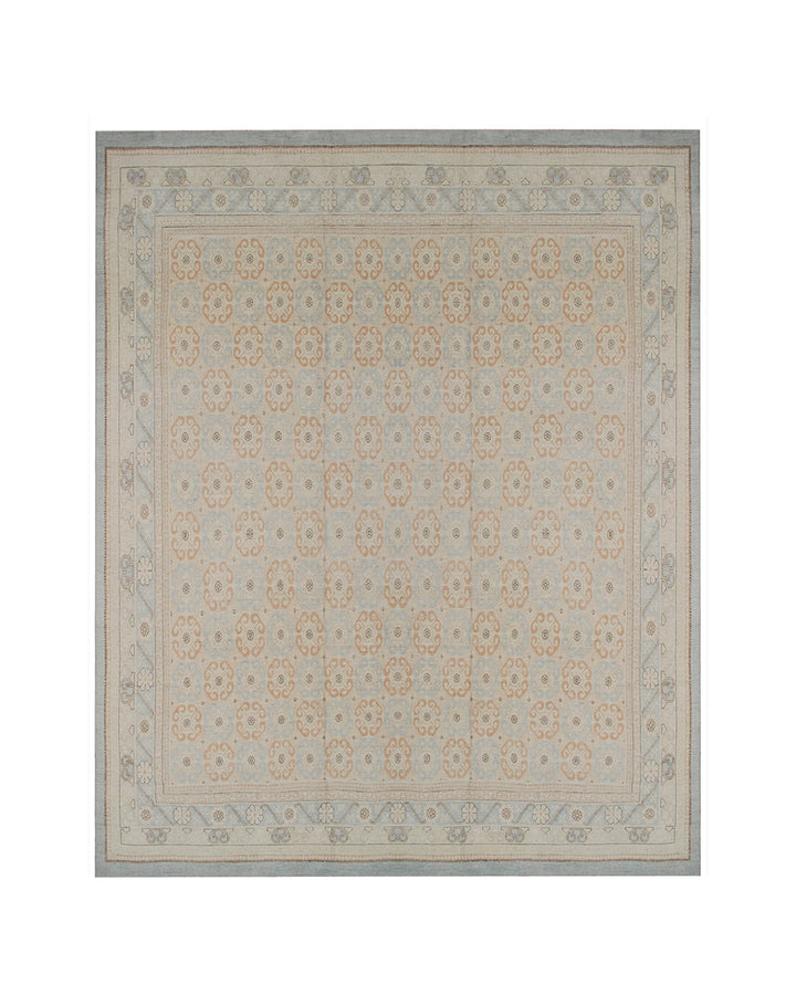 11'x14' Hand-Knotted Afghan Rug | Organic Wool | Contemporary Geometric Design