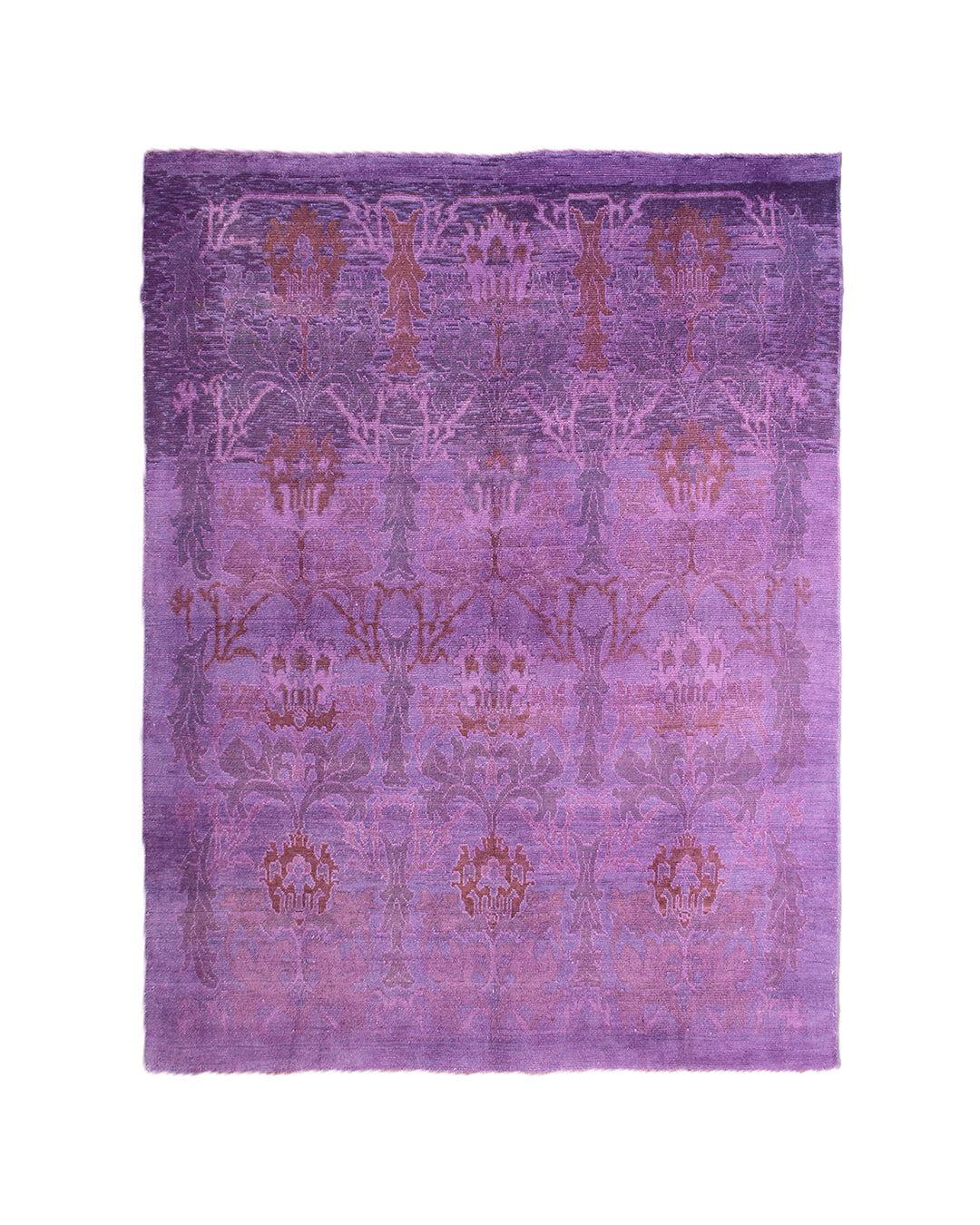 11x14 Overdyed Purple Turkish Ushak Rug | Modern Arts & Crafts