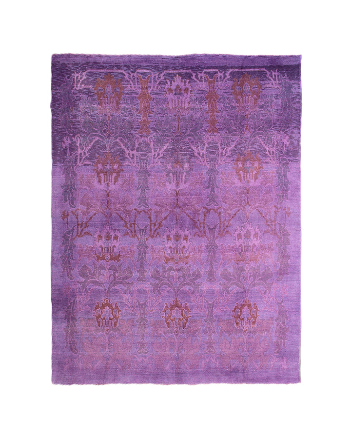 11x14 Overdyed Purple Turkish Ushak Rug | Modern Arts & Crafts