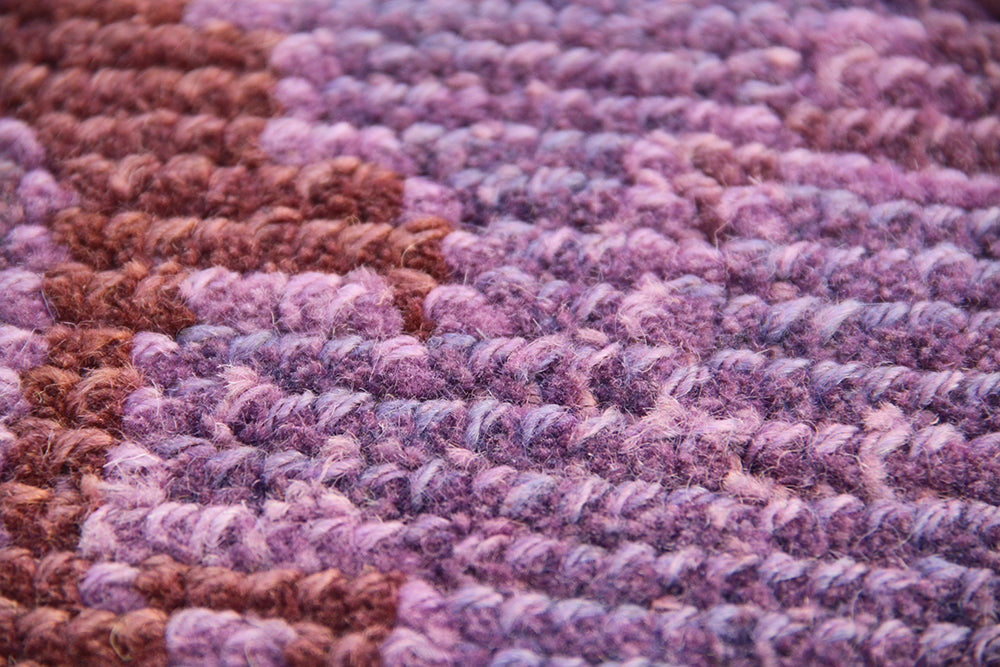 11x14 Overdyed Purple Turkish Ushak Rug | Modern Arts & Crafts