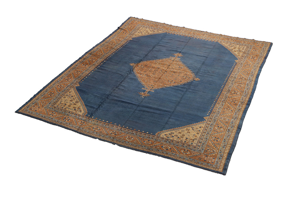 11'x14' Vintage Donegal Medallion Rug – Hand-Knotted Wool