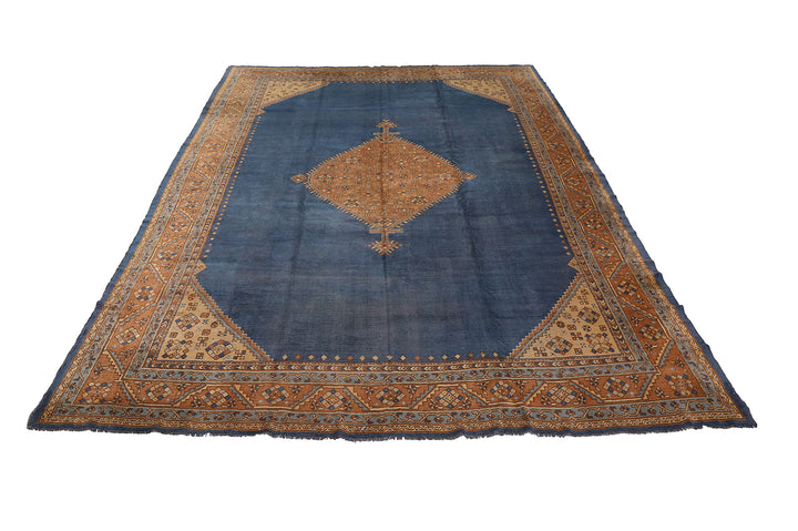 11'x14' Vintage Donegal Medallion Rug – Hand-Knotted Wool