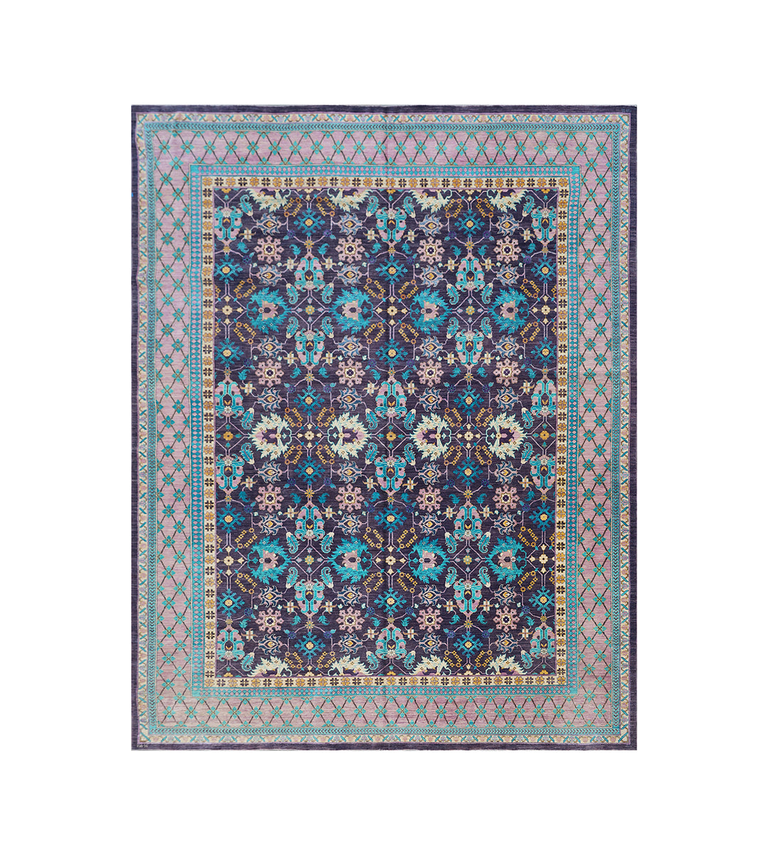 11'x14' Wool Rug | Ariana Transitional | Colorful Rug | Purple Rug