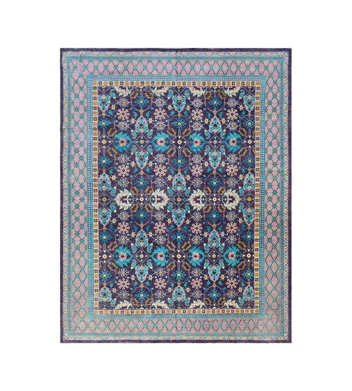 11'x14' Wool Rug | Ariana Transitional | Colorful Rug | Purple Rug