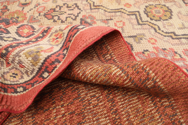 11'x15' 1940s European Hand-knotted Rug | Persian Floral Rug