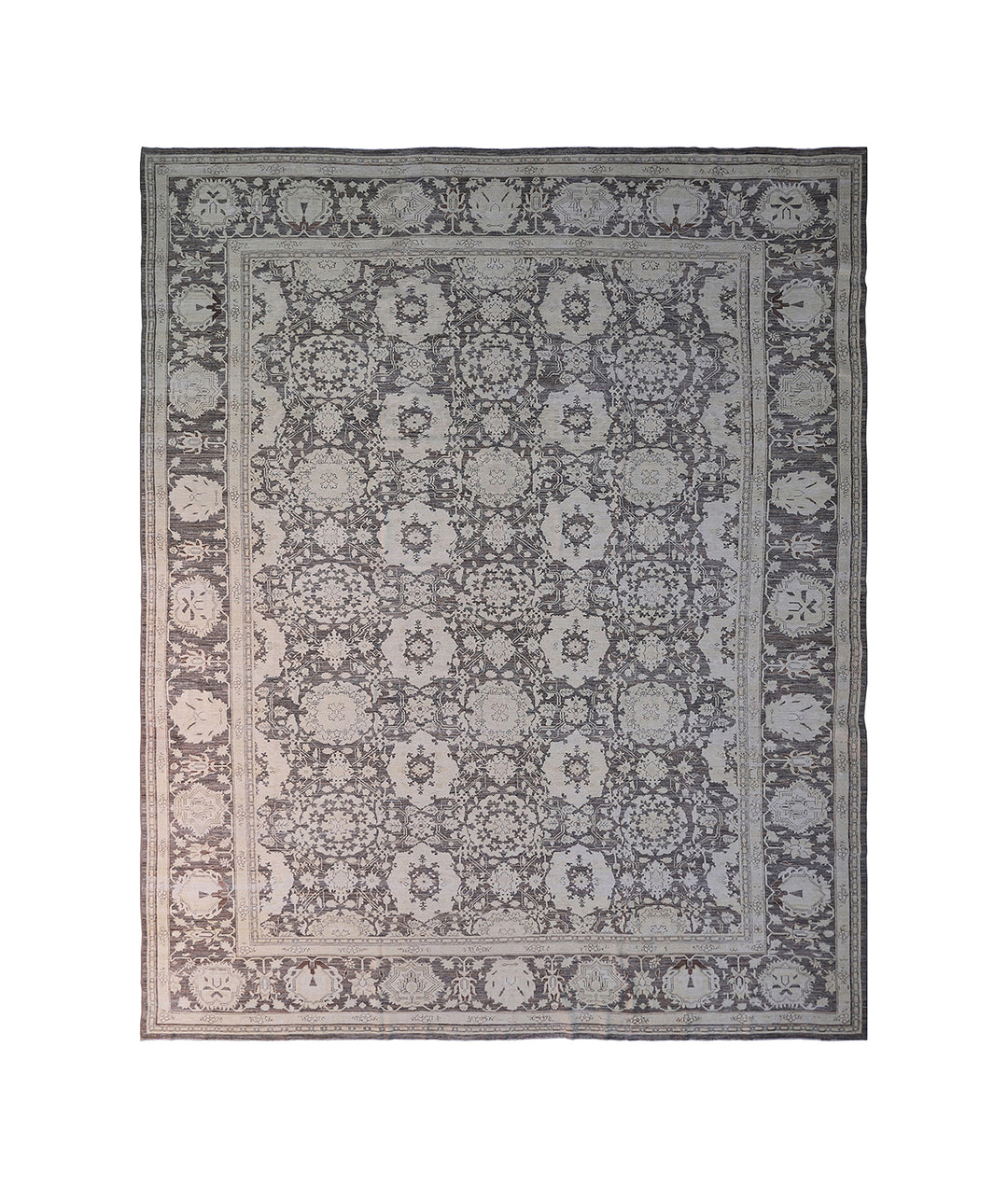 11'x15' Large Wool Area Rug | Grey Agra Rug | Traditional Rug