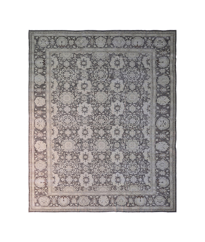 11'x15' Large Wool Area Rug | Grey Agra Rug | Traditional Rug