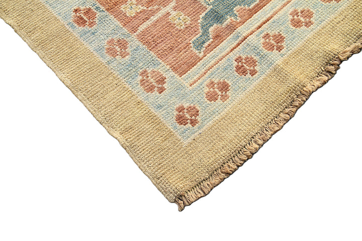 William Morris rug, oversized Turkish Ushak, Arts and Crafts floral carpet, 11x15 luxury rug, gold and blue wool rug, hand-knotted floral rug, heirloom Turkish carpet.