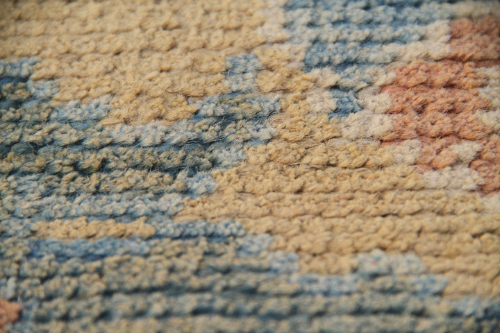 William Morris rug, oversized Turkish Ushak, Arts and Crafts floral carpet, 11x15 luxury rug, gold and blue wool rug, hand-knotted floral rug, heirloom Turkish carpet.