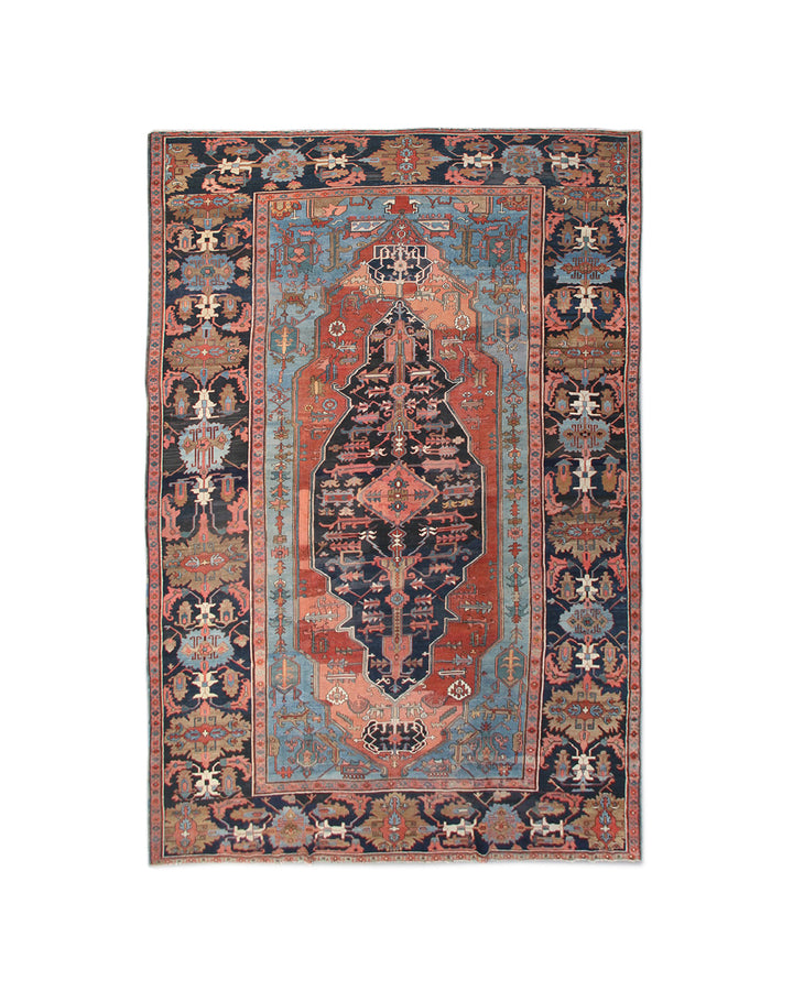 11'x18' Antique Persian Rug | Large Heriz Serapi Wool Rug