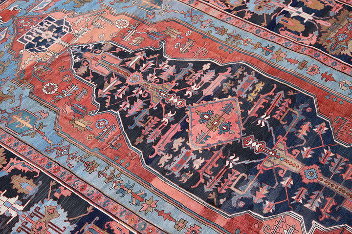 11'x18' Antique Persian Rug | Large Heriz Serapi Wool Rug