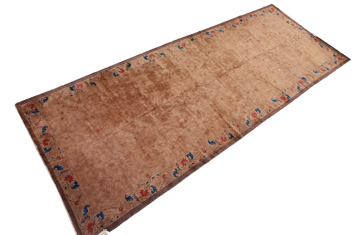 11'x28' Vintage 1920s Chinese Art Deco Rug | Hand-Knotted Wool
