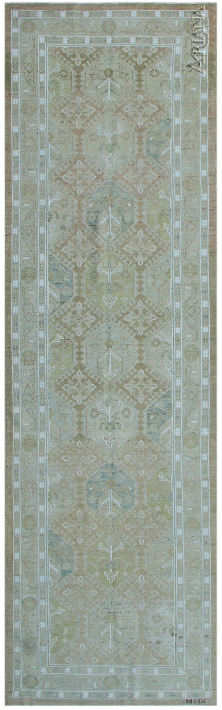 3'x11' Wool Hallway Runner | Hand-knotted Geometric Runner