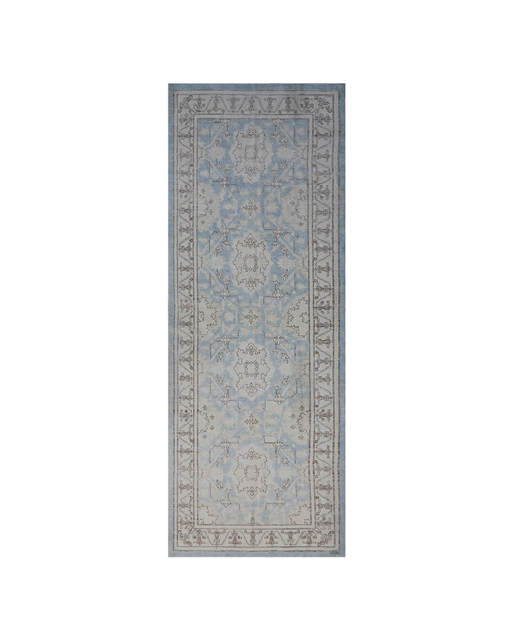 11'x4' Blue Wool Hallway Runner | Agra Design Wool Runner Rug