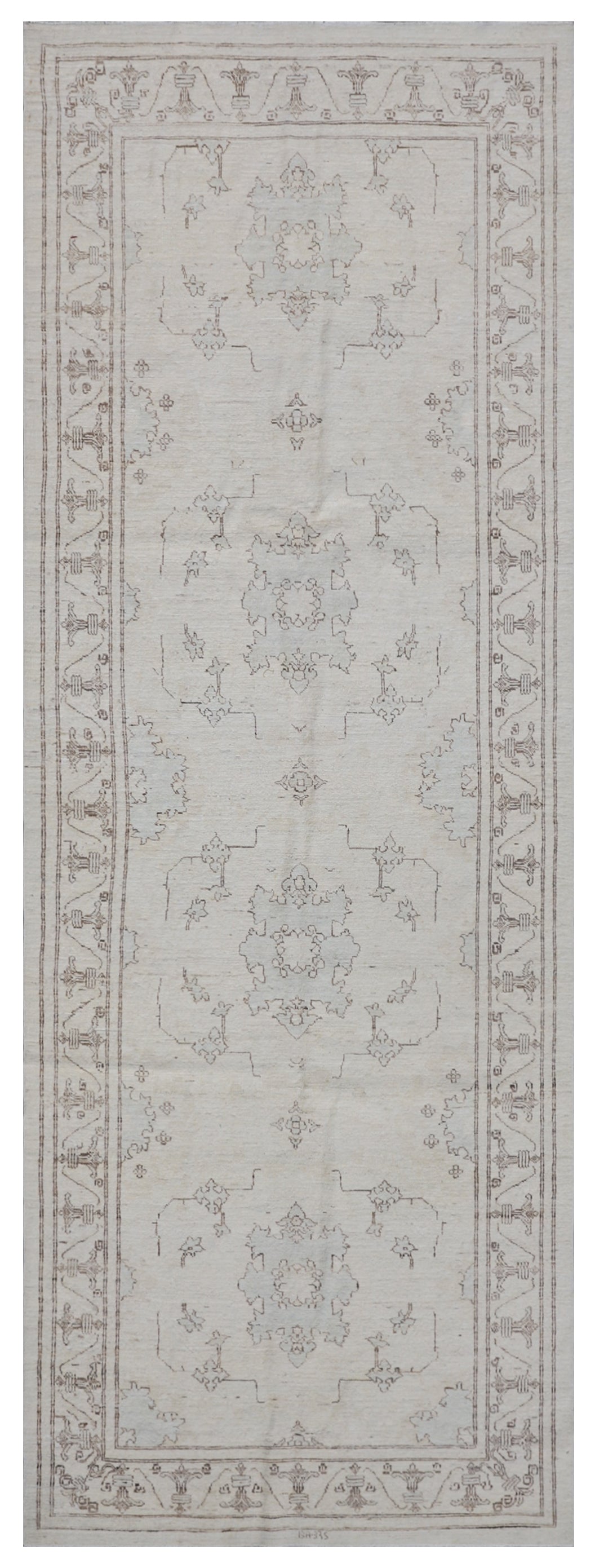 Soft Blue Brown Runner Rug | Luxury Hallway Runner