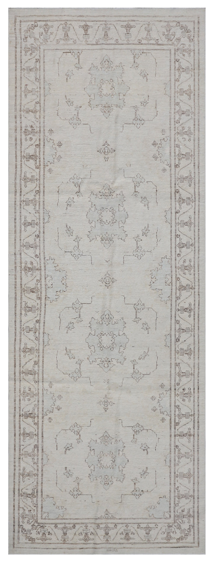 Soft Blue Brown Runner Rug | Luxury Hallway Runner