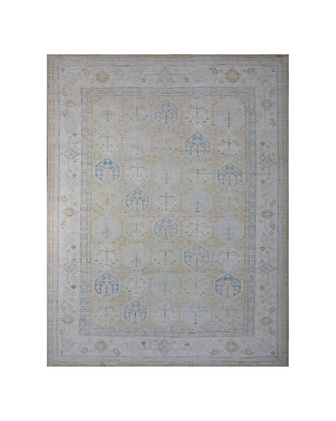 11’x8’ Caucasian Design Wool Rug – Ariana Hazara Geometric Area Rug