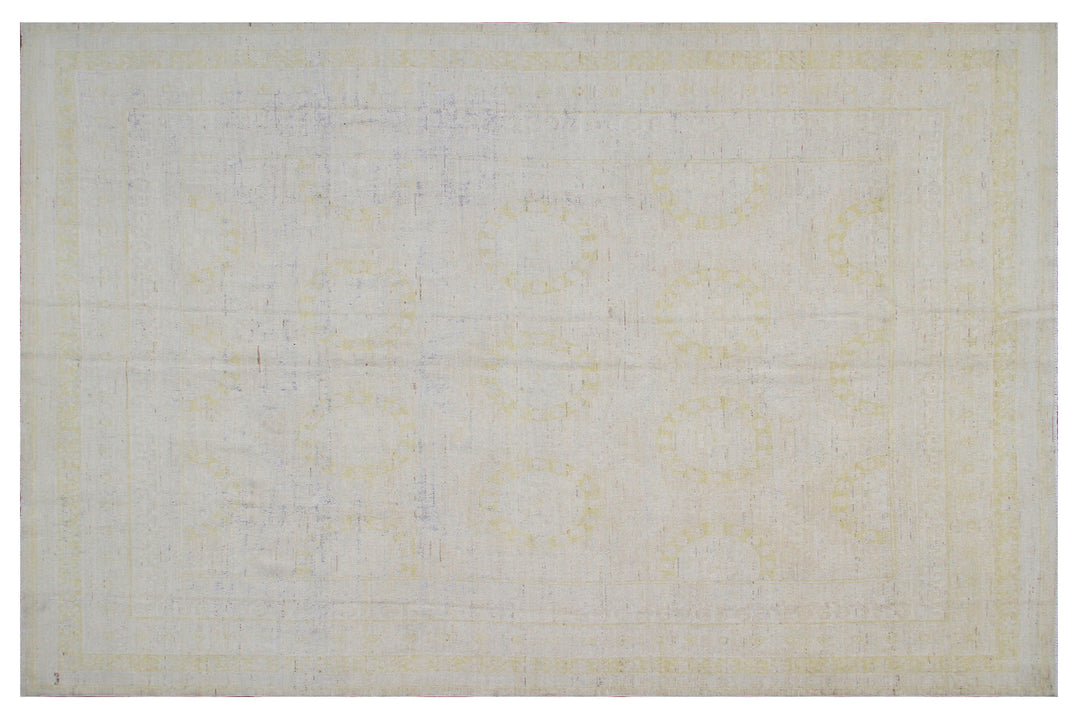 11'x8' Hand-Knotted Rug | Pale | Vintage Khotan Design