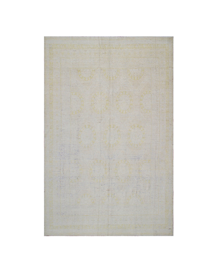 11'x8' Hand-Knotted Rug | Pale | Vintage Khotan Design