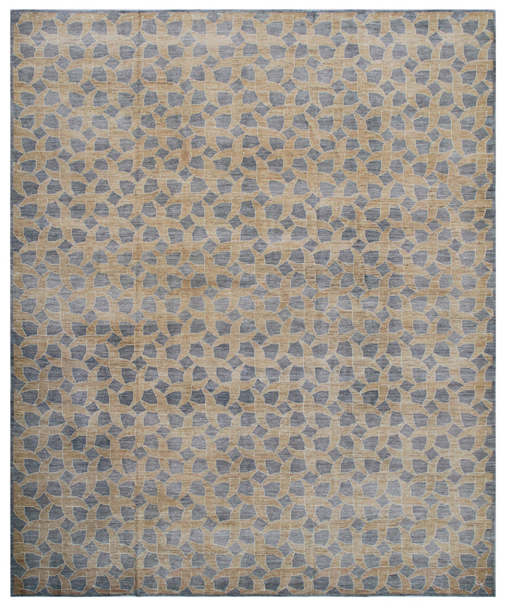 11'x9' Wool Rug | Geometric | Ariana Modern | Yellow Grey Rug