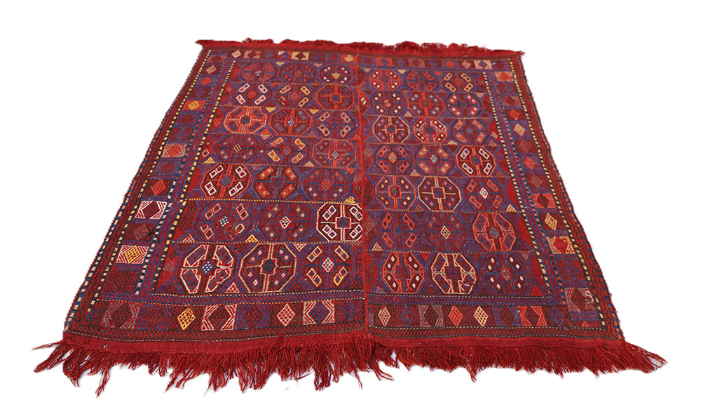 5'x6' Rare Antique Persian Verneh Jajim | Tribal Geometric | Ariana Rugs