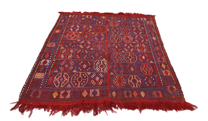 5'x6' Rare Antique Persian Verneh Jajim | Tribal Geometric | Ariana Rugs