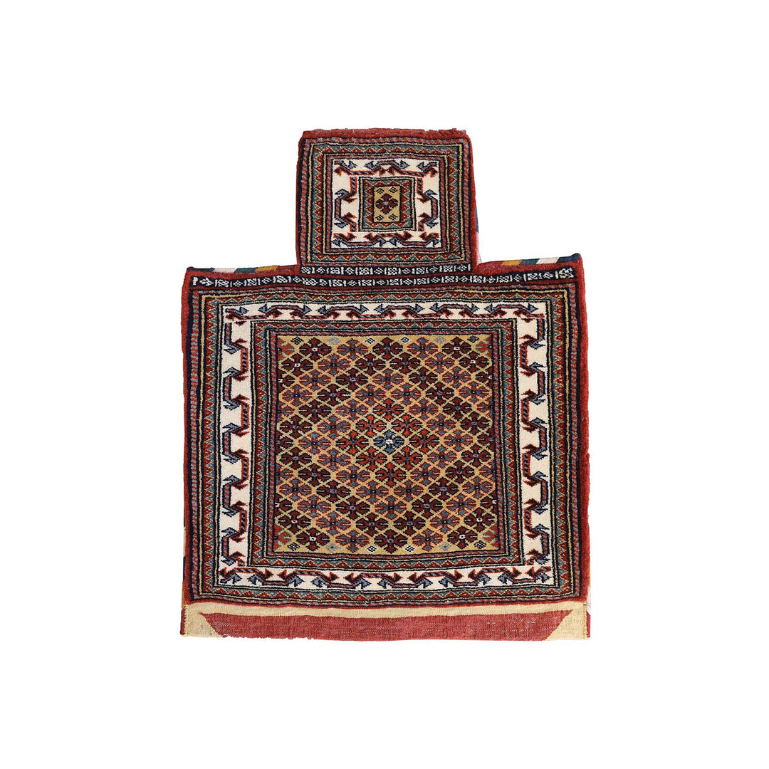 2'x3' Tribal Pattern Hand Knotted Wool Salt Bag