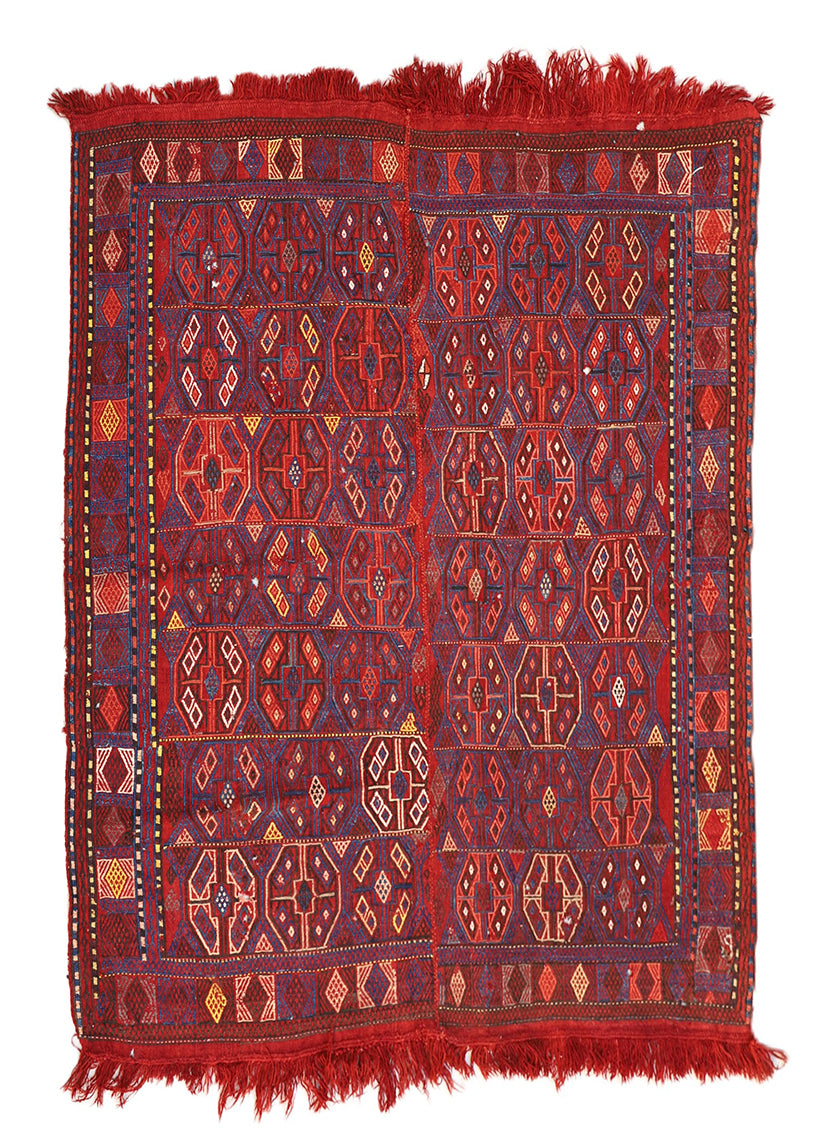 5'x6' Rare Antique Persian Verneh Jajim | Tribal Geometric | Ariana Rugs