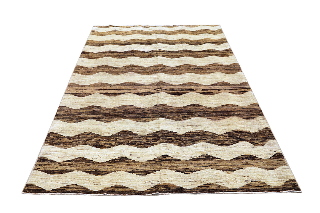 5'x7' Modern Afghan Rug | Undyed Organic Wool Rug |Ariana Modern Rug