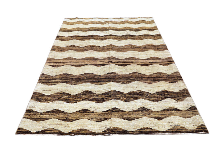 5'x7' Modern Afghan Rug | Undyed Organic Wool Rug |Ariana Modern Rug
