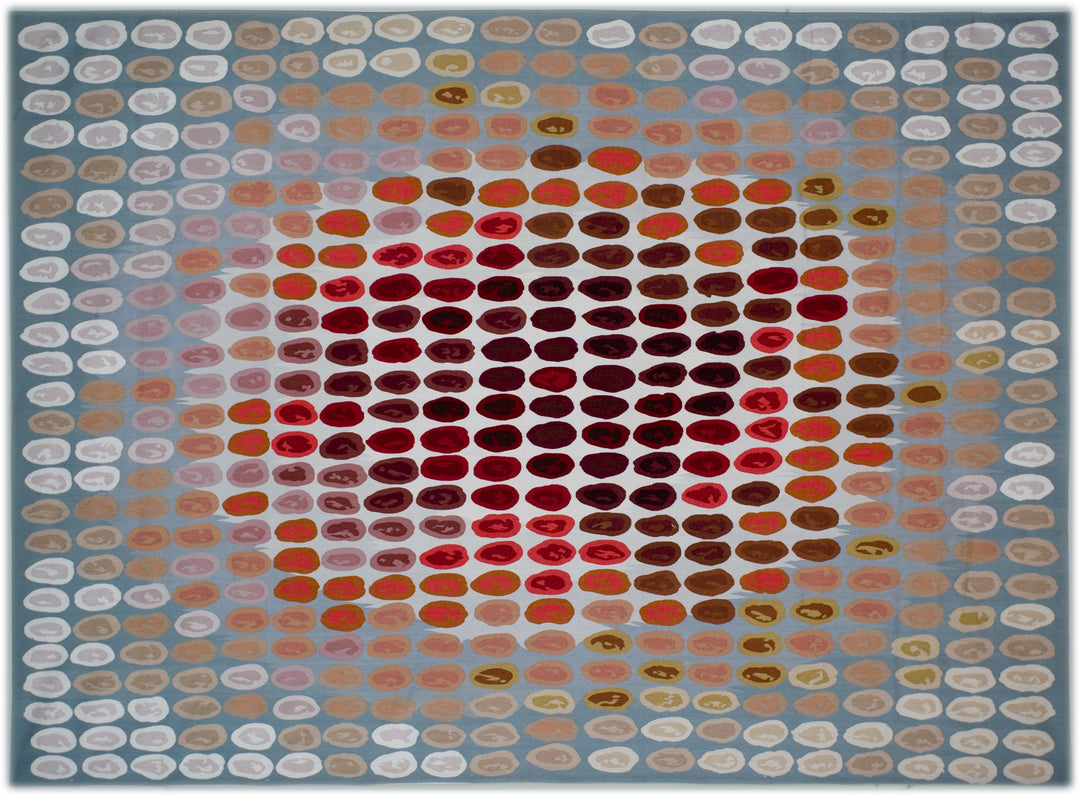 13'x16' Modern Aubusson Rug | Handwoven Wool & Silk Luxury Carpet