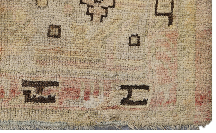 12'x15' Antique Turkish Oushak | Large Geometric Rug | Pink