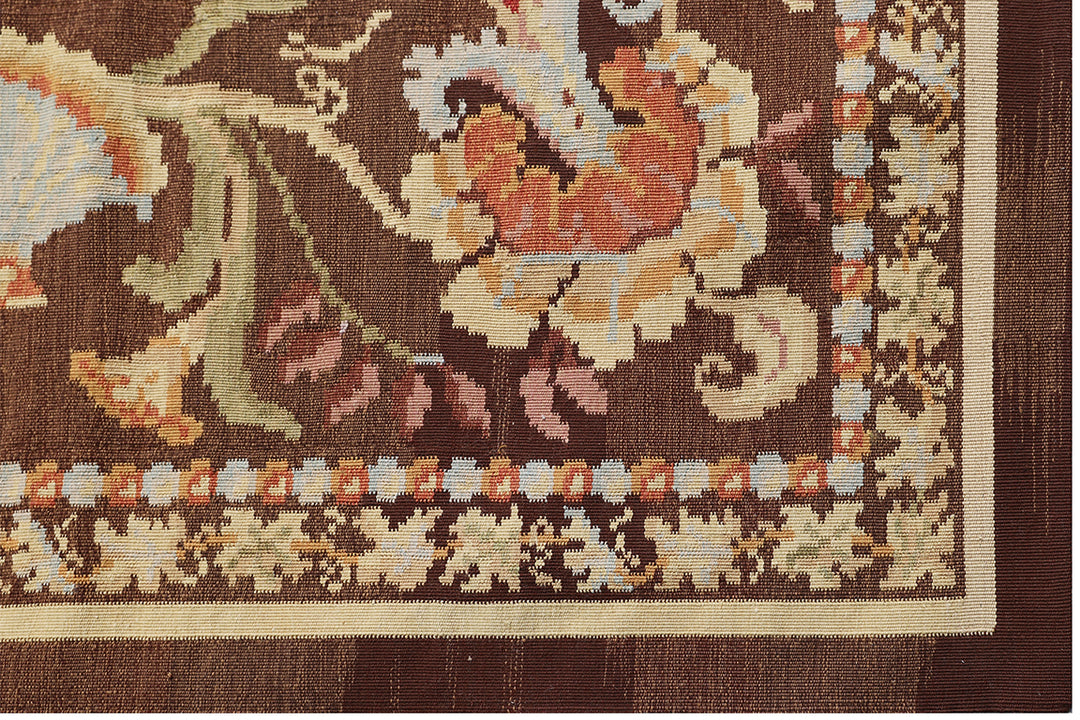 12'x15' Brown Bessarabian Kilim Rug | Handwoven Wool Ariana Kilim