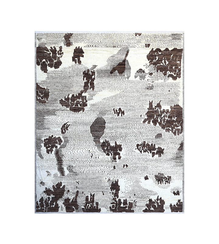 12'x15' Ivory Grey Brown Shag Moroccan Style Ariana Barchi Rug