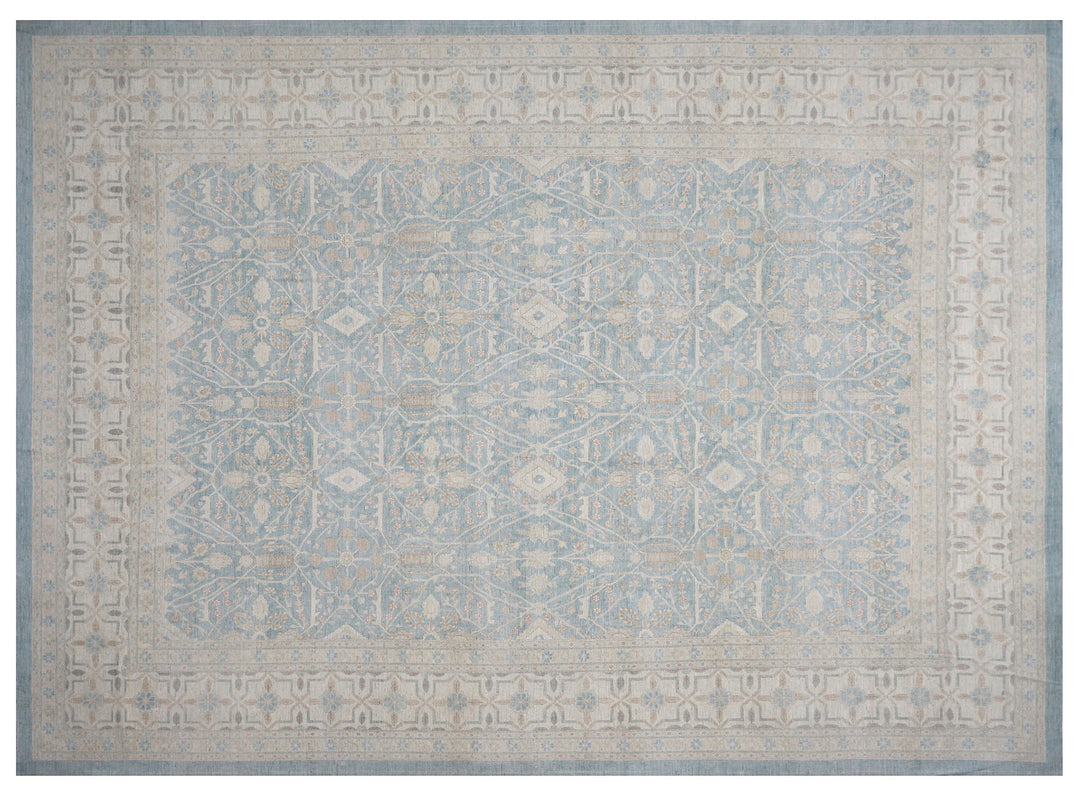 Ariana Rugs 12x16 Modern Tabriz Geometric Hand-Knotted Afghan Wool Rug