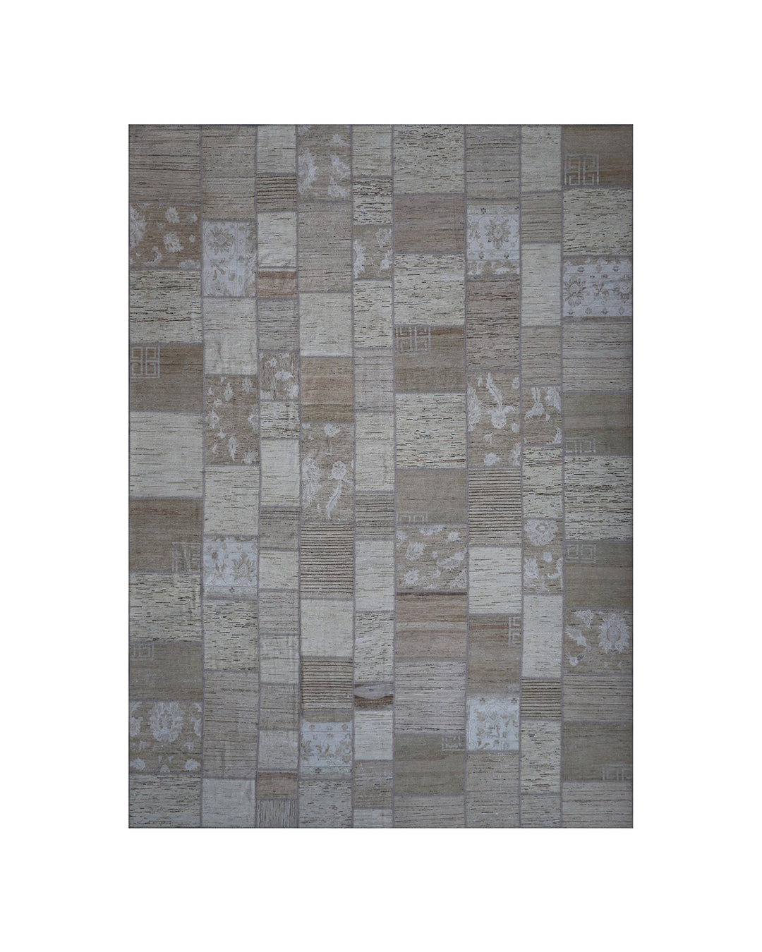 12'x16' Gray Ariana Patchwork Decorative Rug | Hand-Knotted Wool Area Rug