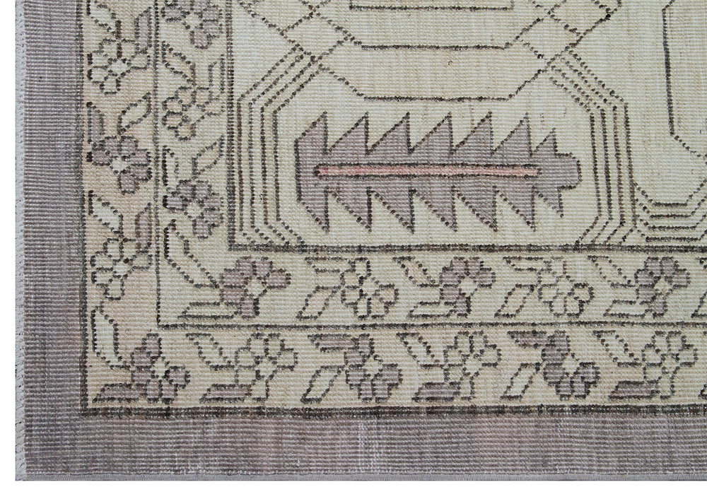 12'x16' Hand-Knotted | Organic Wool | Cream & Mauve Rug