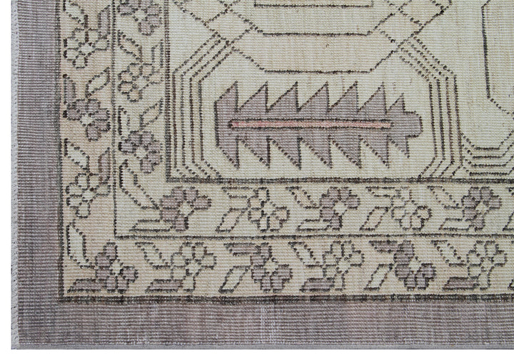 12'x16' Hand-Knotted | Organic Wool | Cream & Mauve Rug