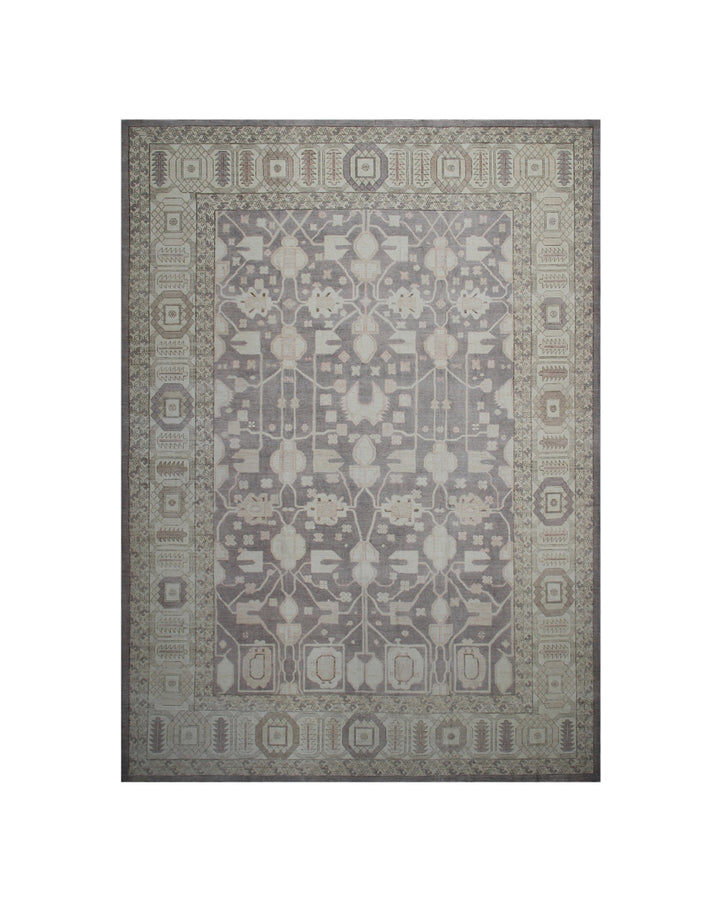 12'x16' Hand-Knotted | Organic Wool | Cream & Mauve Rug