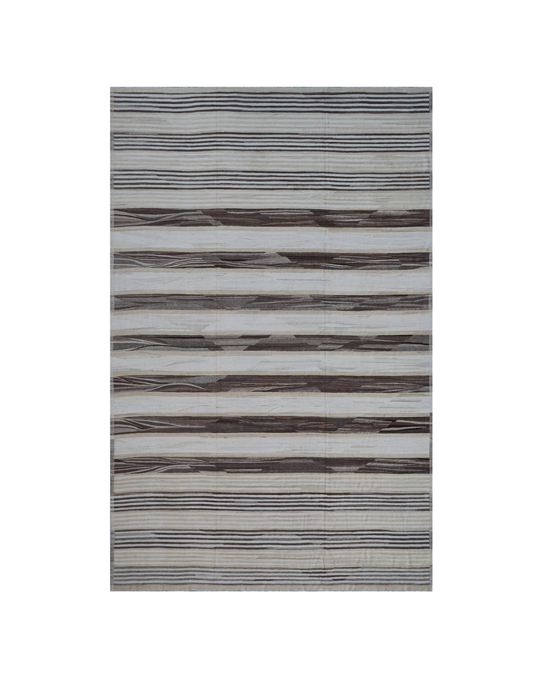 12'x17' Organic Striped Ariana Handwoven Kilim - Natural Earth Tones