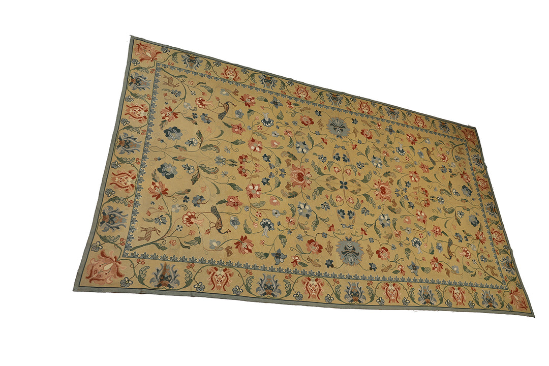 Decorative floral rug on a white background