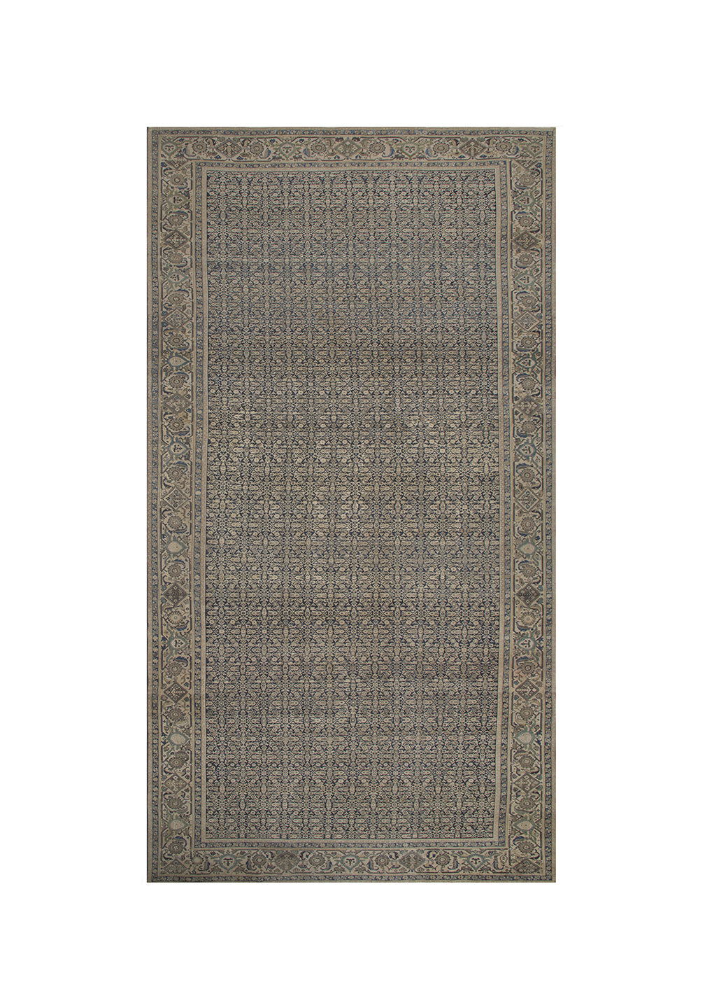 12'x23' Antique Persian Malayer Rug | Large Navy Area Rug