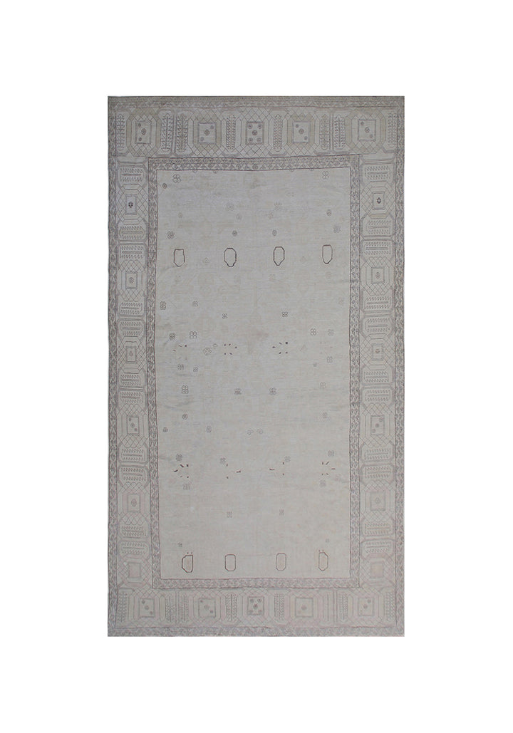 12'x23' Hand-Knotted Geometric Persian Rug | Organic Wool Large Rug