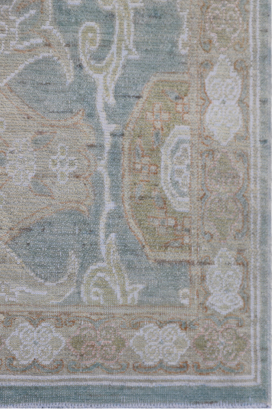 12'x3' Geometric Caucasian Design | Blue–Beige–White Runner Rug