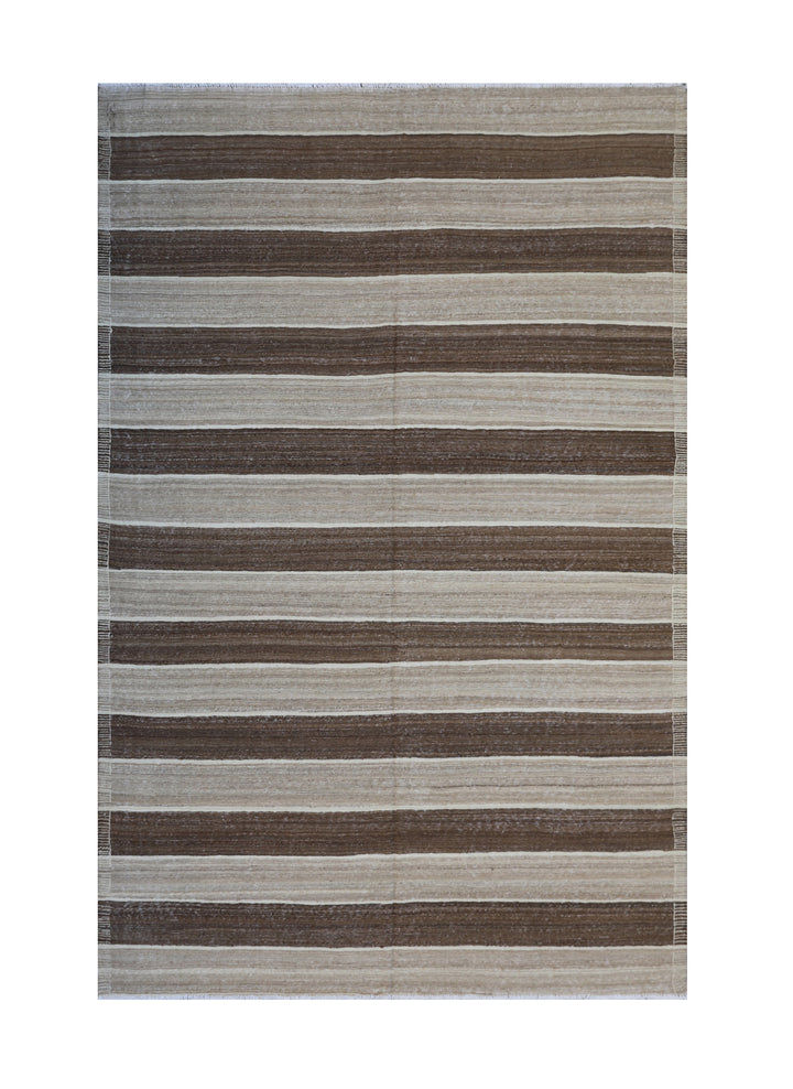 6'x9' Modern Tribal Kilim Rug – Handwoven | Organic Wool | Thin Flatweave