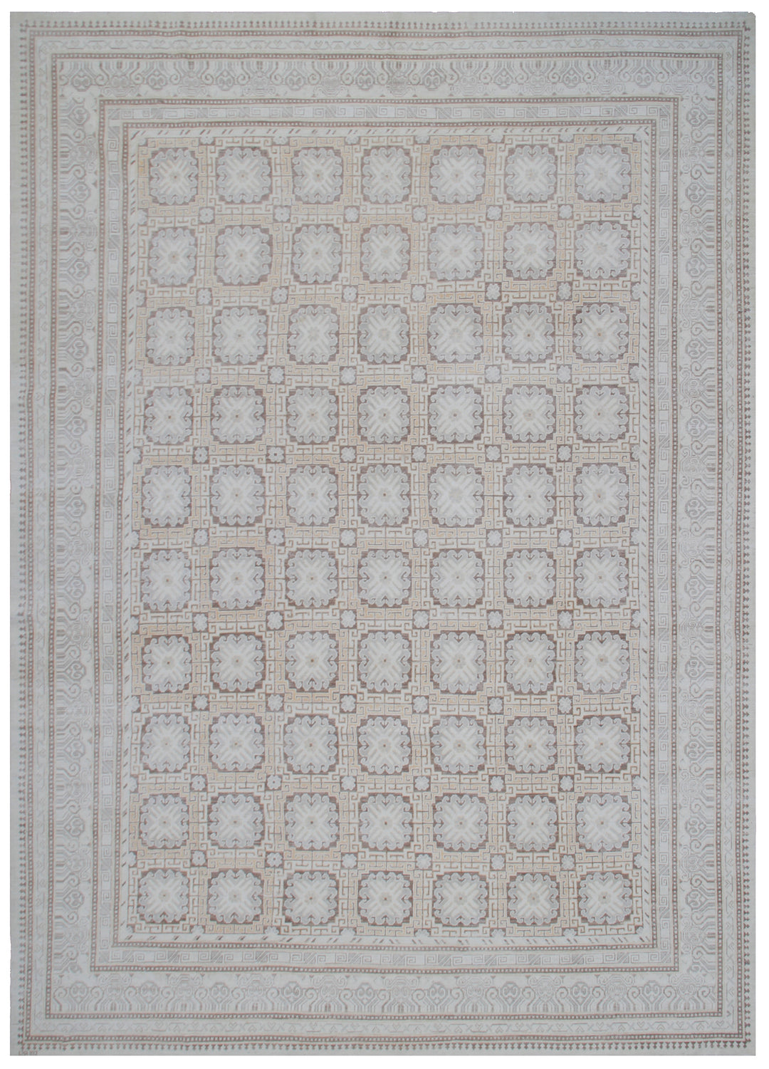 13'x10' Earthtone Wool Rug | Geometric Samarkand Rug