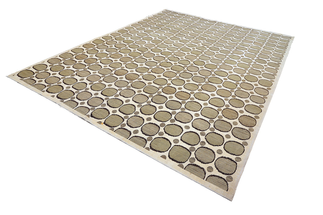 10'x13' Fine Cotton & Wool Ariana Modern Design Area Rug