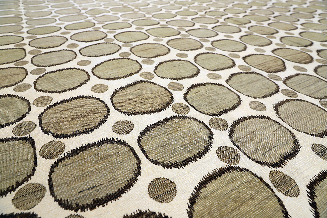 10'x13' Modern Ikat Wool & Cotton Rug | Hand-Knotted Rug
